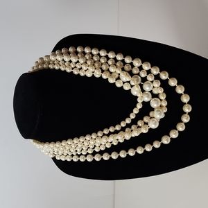 J Crew Five Stand Faux Pearl Necklace